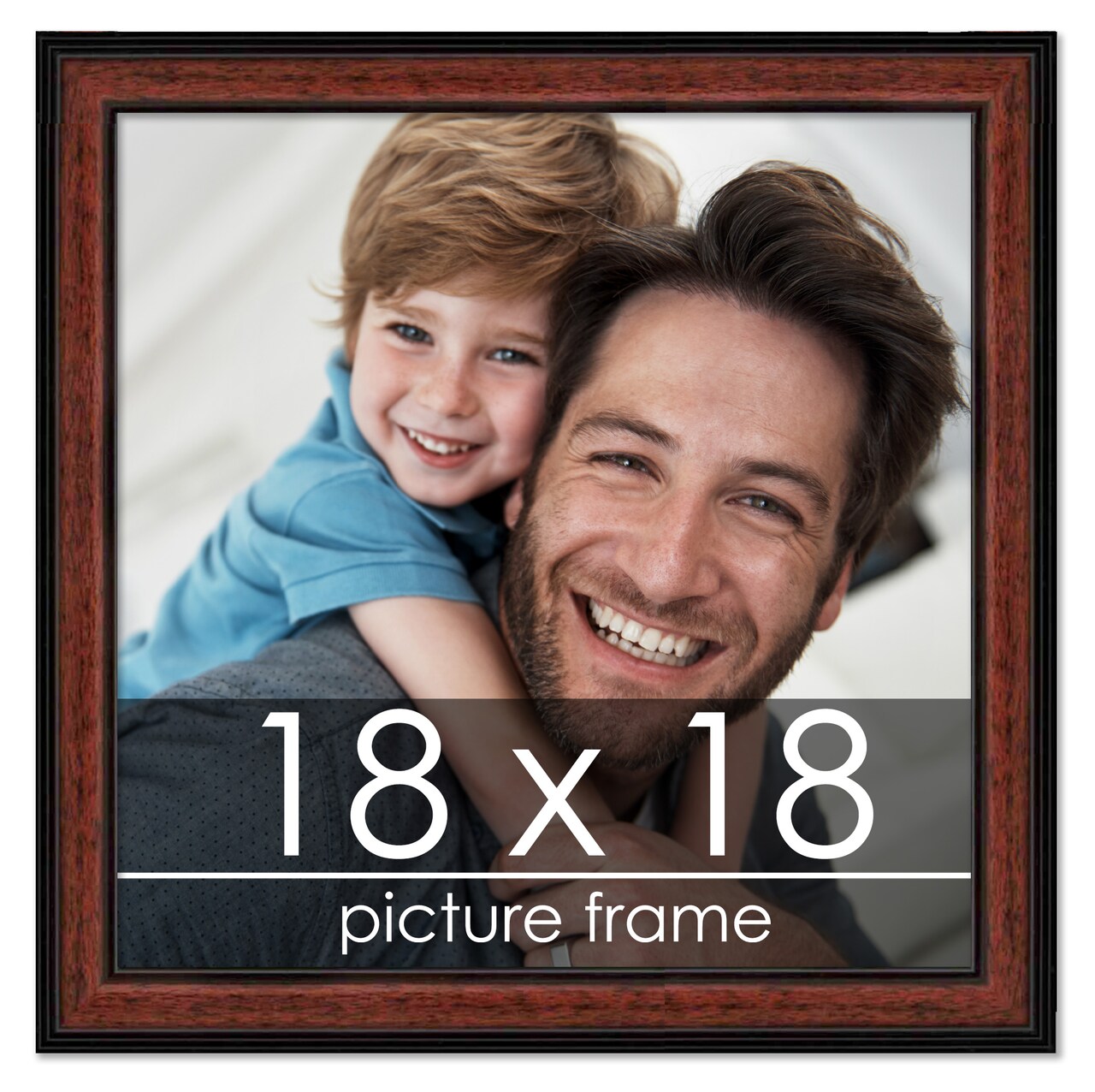 Square Decor Brown Picture Frame - UV Acrylic, Foam Board Backing, Hanging Hardware